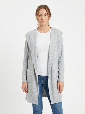 NWT White Mark Heather Grey Hooded Cardigan OS 🏷️